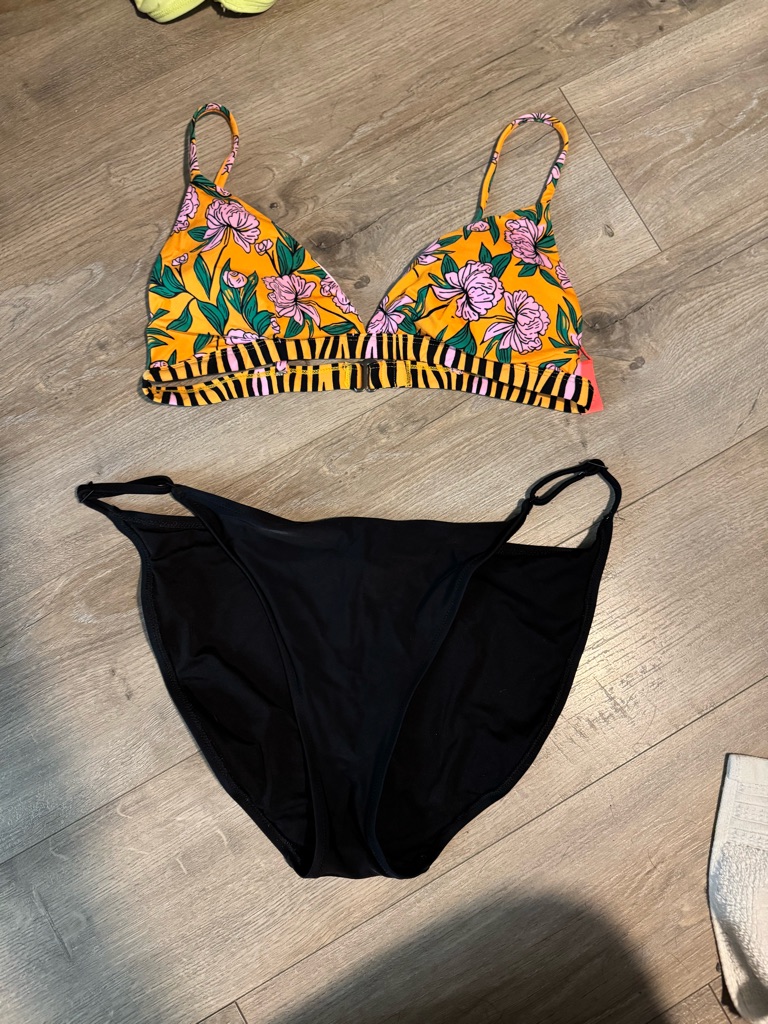 Maaji Pink Floral & Yellow Zebra Bikini Top
